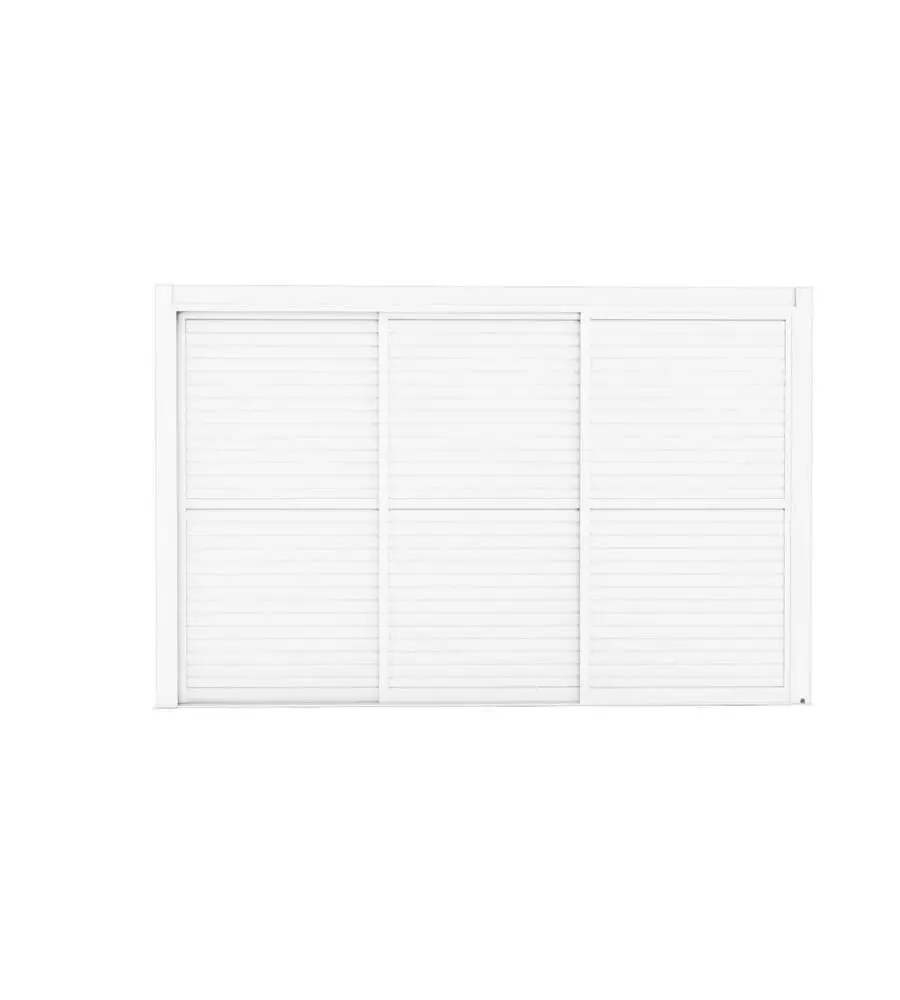 PARETE LATERALE A PANNELLI SCORREVOLI PER PERGOLE RIVIERA "SLIDING BLIND" IN ALLUMINIO BIANCO LATO 4 M